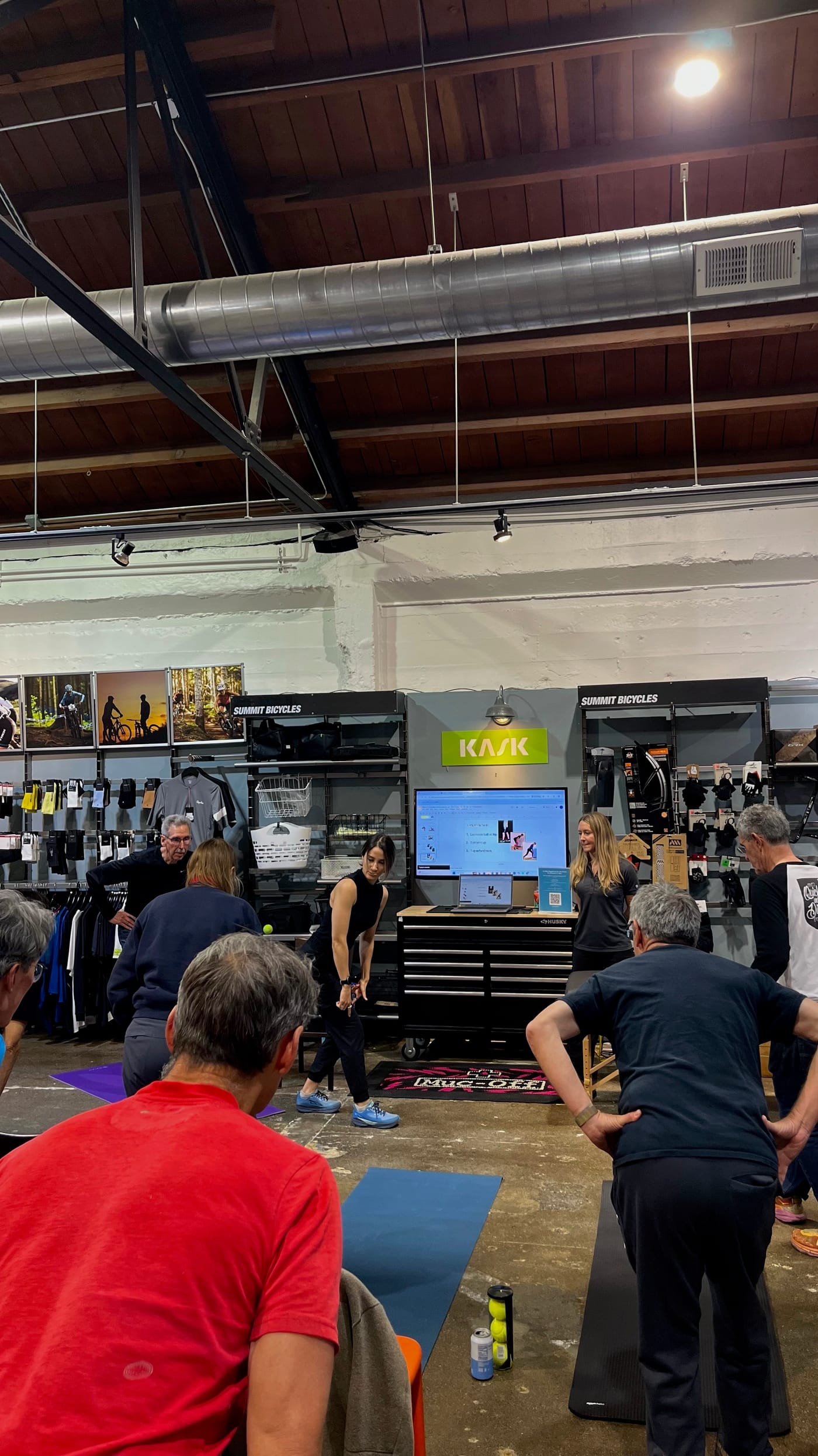 Bike fit assessment at a cycling shop