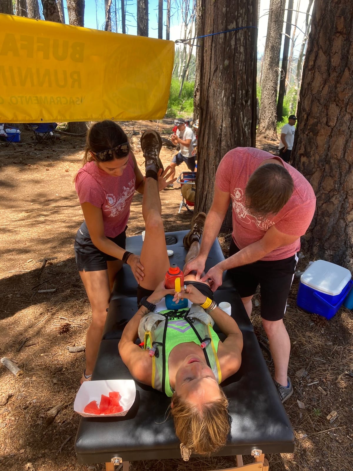 Providing treatment at an outdoor race event