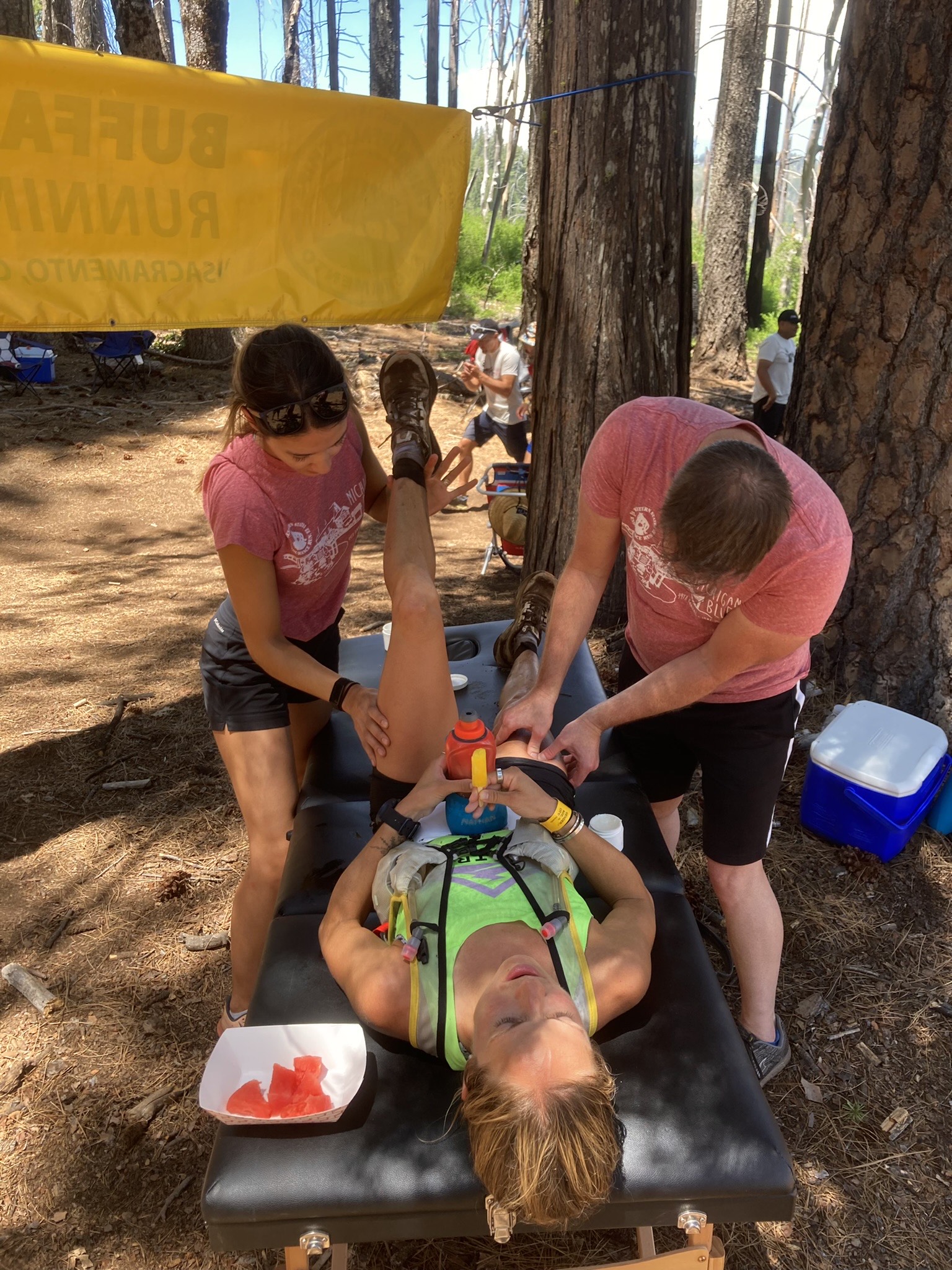 Treatment at outdoor race event